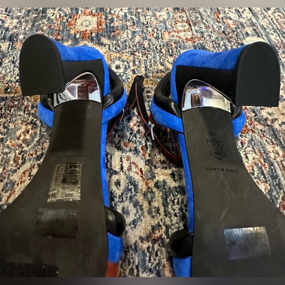 Tory Burch Colour-Block Panel Design 100mm Sandals in Blue in 7 - Picture 12 of 13